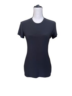Norma Kamali Women's Black Short-Sleeve Crewneck Tee
